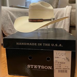 Stetson Griffin 100X straw cowboy hat 7 5/8